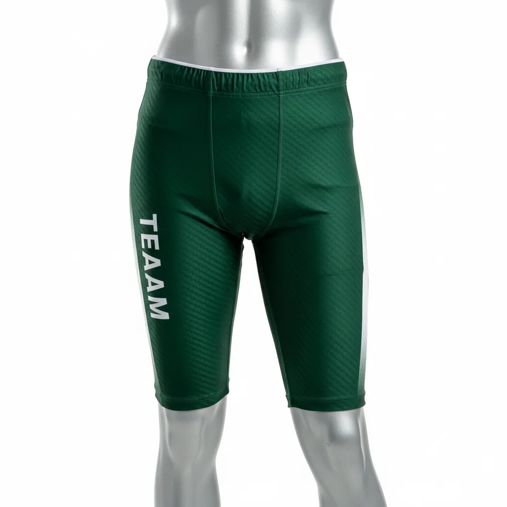 Custom Flag Football 7v7 Compression Shorts - Green, White - Dark Carbon - Front View - Kinexa Sportswear