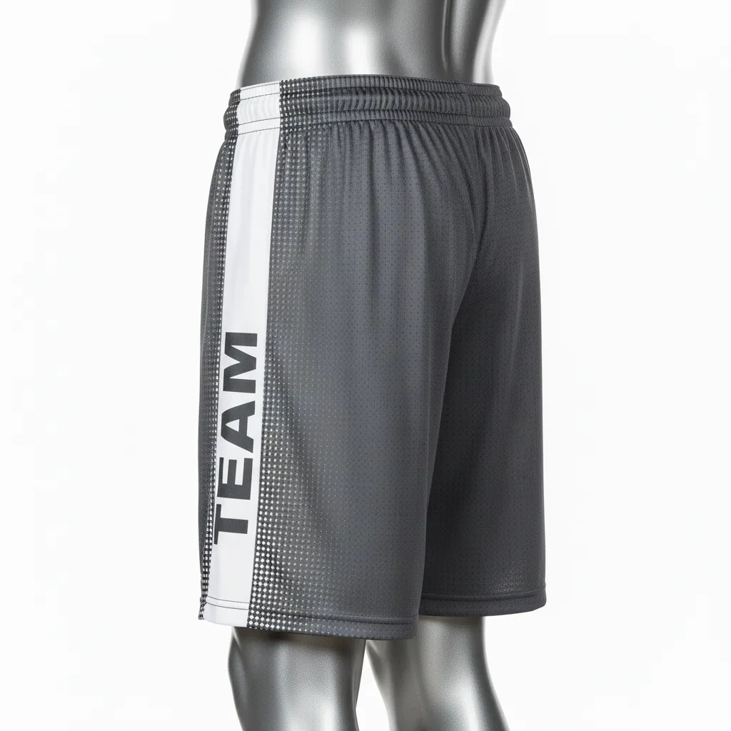 Custom Flag Football Athletic Shorts - White - Charcoal Dot Matrix - Back View - Kinexa Sportswear