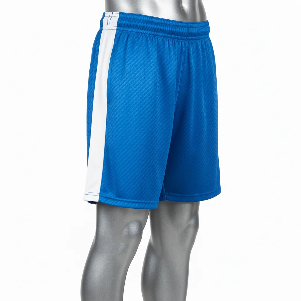 Custom Flag Football Athletic Shorts - Blue, White - Columbia Carbon - Back View - Kinexa Sportswear