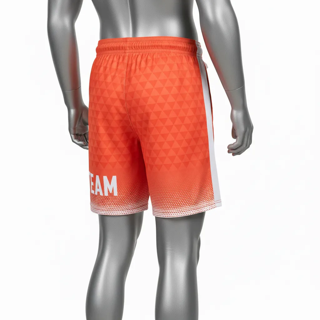 Custom Flag Football Athletic Shorts - White - Coral Triangle - Back View - Kinexa Sportswear