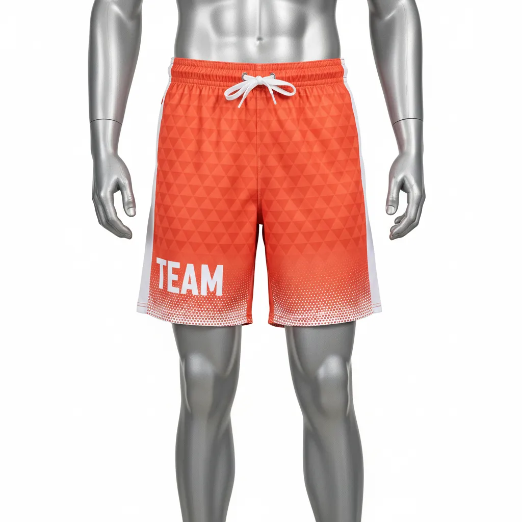 Custom Flag Football Athletic Shorts - White - Coral Triangle - Front View - Kinexa Sportswear