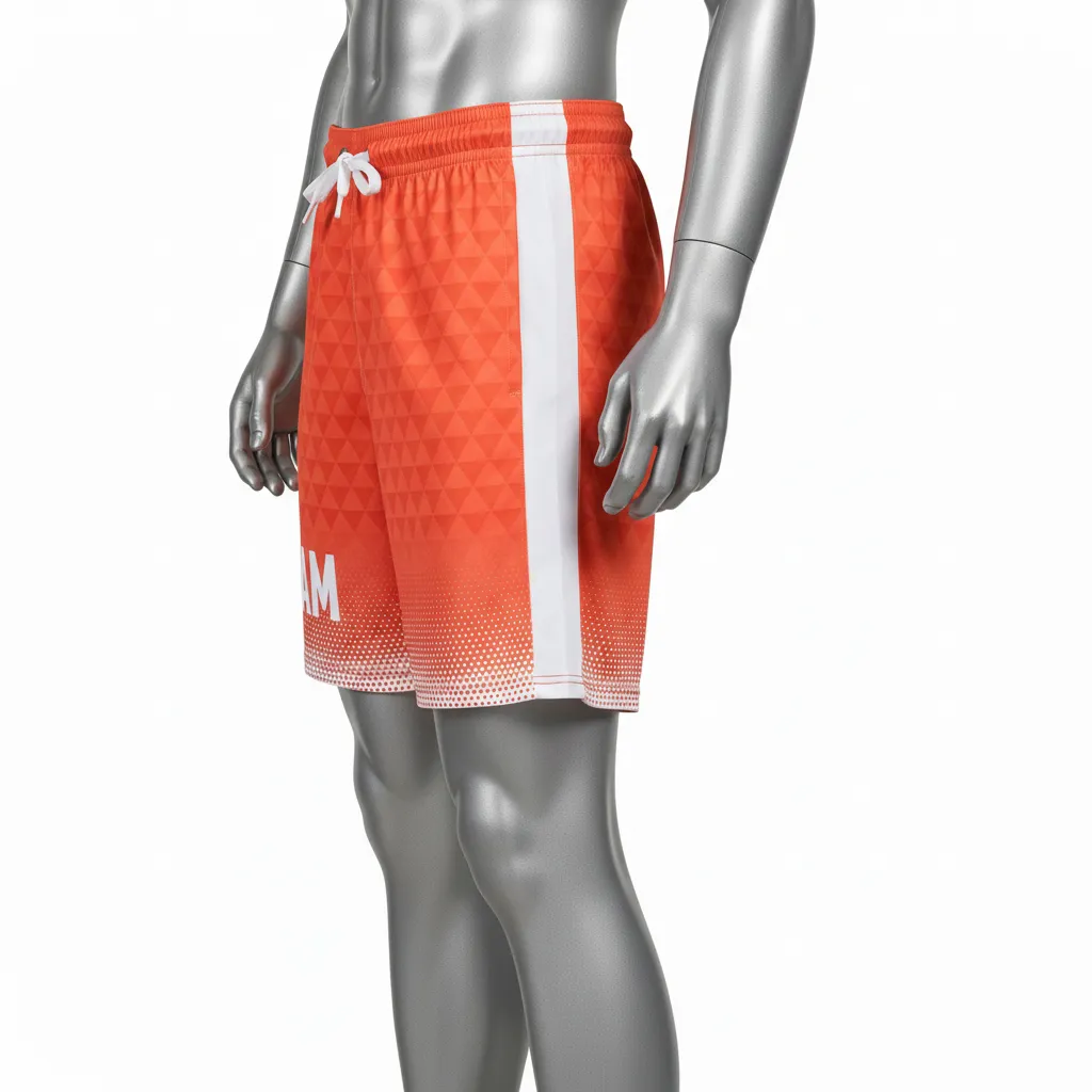 Custom Flag Football Athletic Shorts - White - Coral Triangle - Side View - Kinexa Sportswear