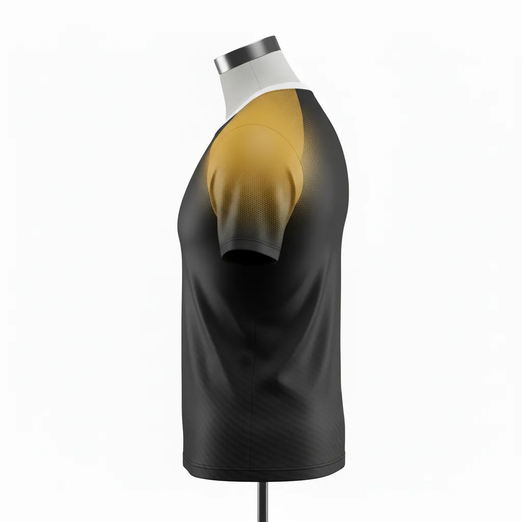 Custom Flag Football Compression Jersey - Black, Gold - Vegas Carbon - Back View - Kinexa Sportswear