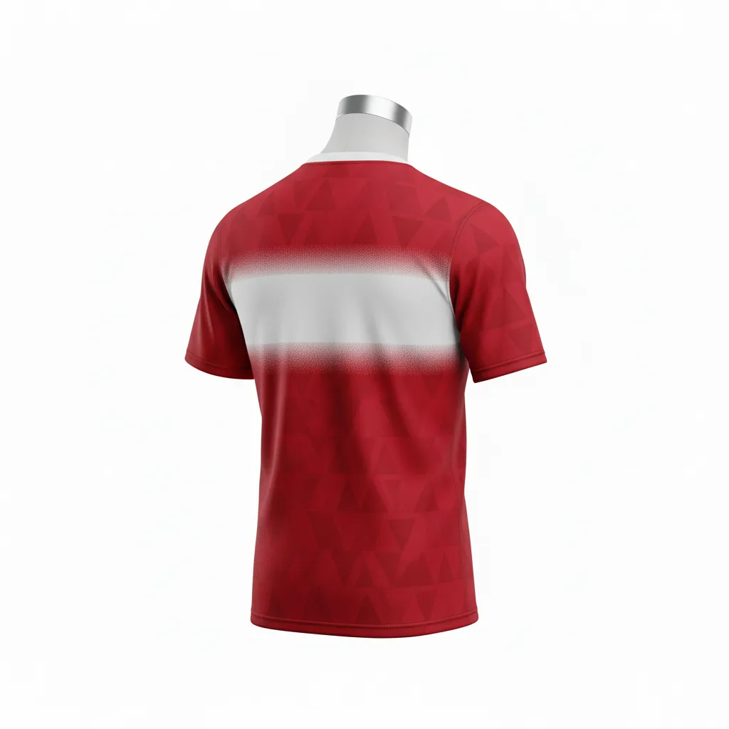 Custom Flag Football Compression Jersey - White - Cardinal Triangle - Back View - Kinexa Sportswear