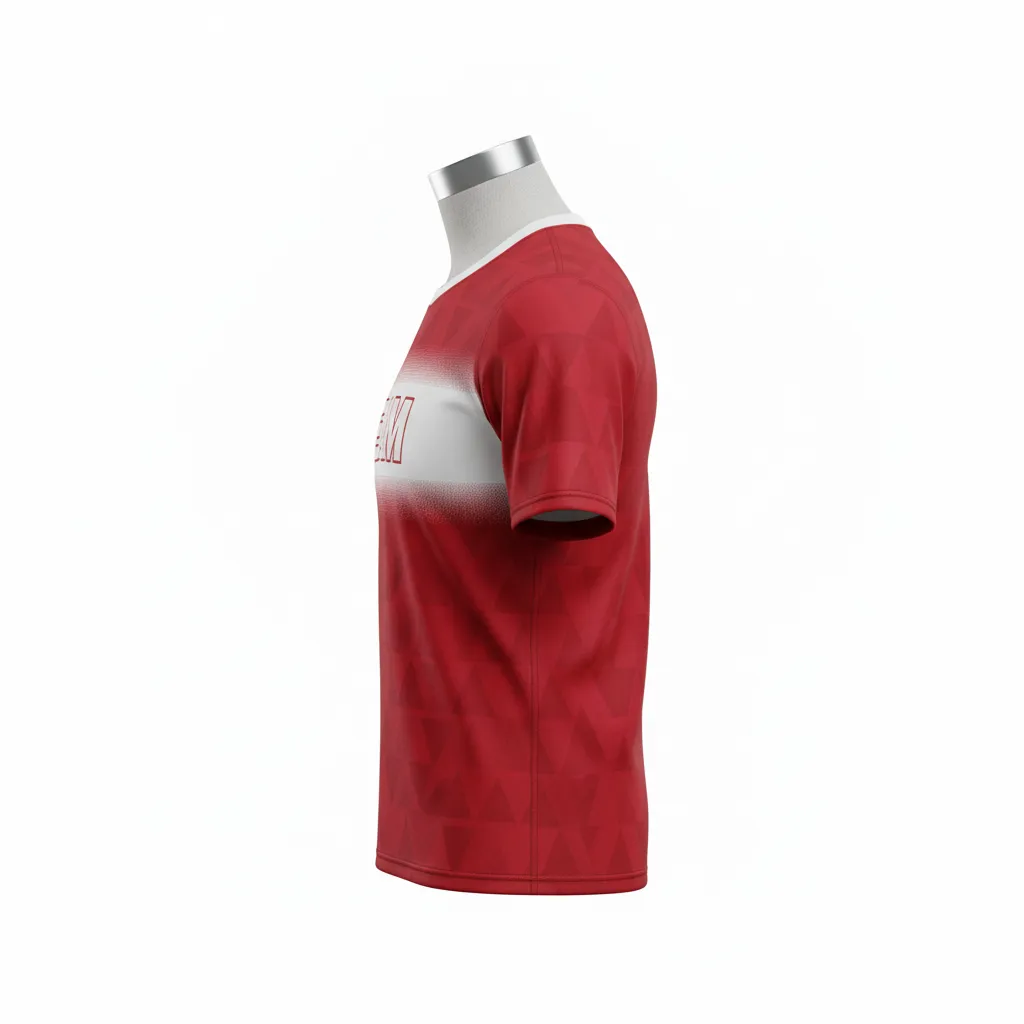 Custom Flag Football Compression Jersey - White - Cardinal Triangle - Side View - Kinexa Sportswear