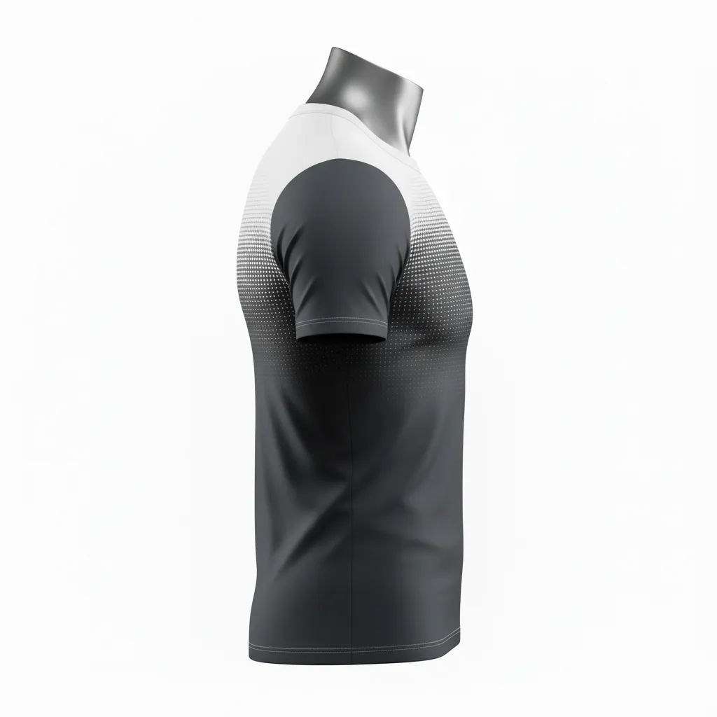 Custom Flag Football Compression Jersey - White - Charcoal Dot Matrix - Back View - Kinexa Sportswear