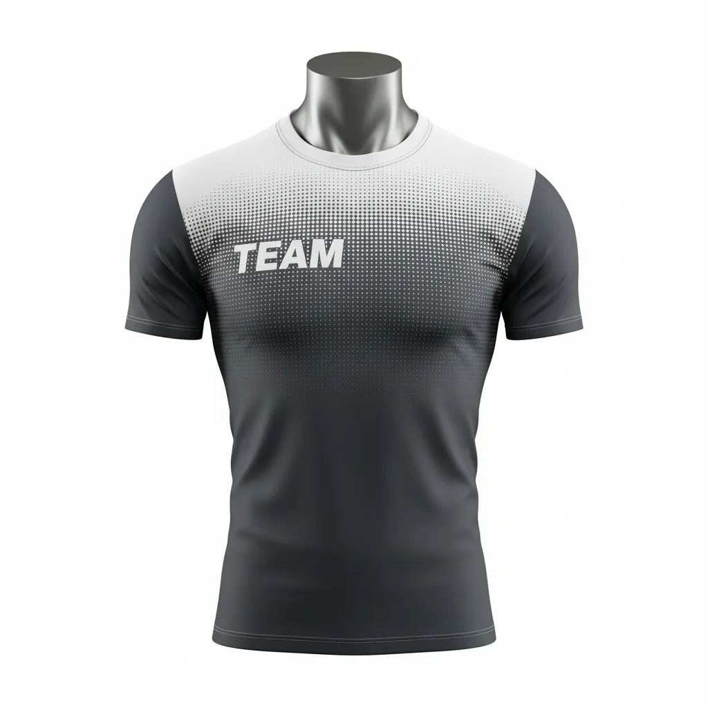Custom Flag Football Compression Jersey - White - Charcoal Dot Matrix - Front View - Kinexa Sportswear