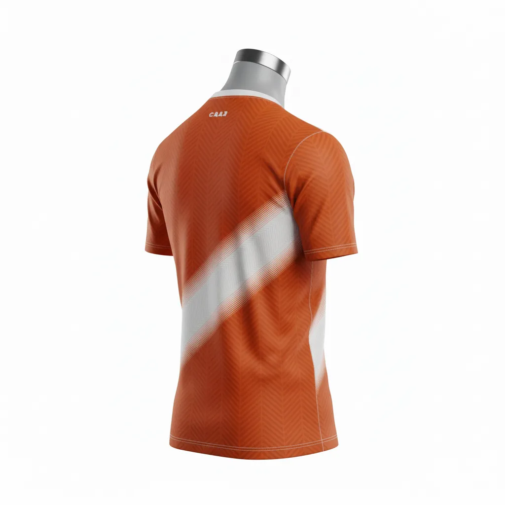 Custom Flag Football Compression Jersey - White - Copper Chevron - Back View - Kinexa Sportswear