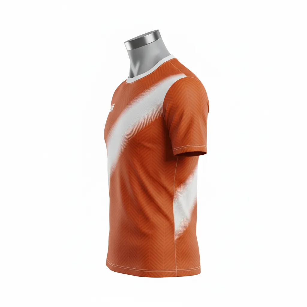 Custom Flag Football Compression Jersey - White - Copper Chevron - Side View - Kinexa Sportswear