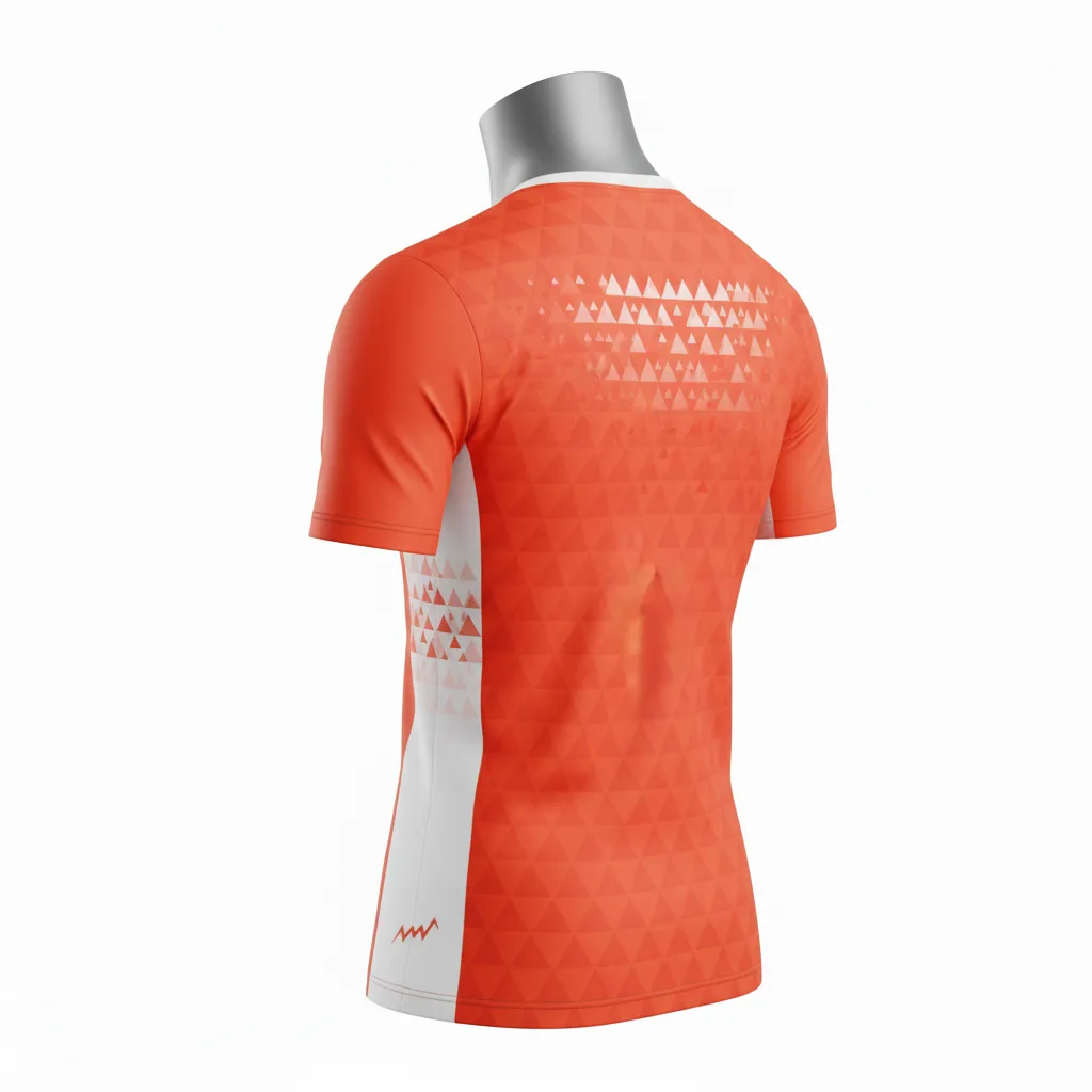 Custom Flag Football Compression Jersey - White - Coral Triangle - Back View - Kinexa Sportswear