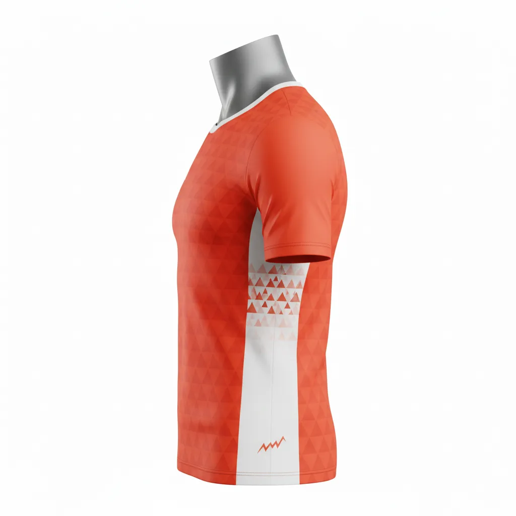 Custom Flag Football Compression Jersey - White - Coral Triangle - Side View - Kinexa Sportswear