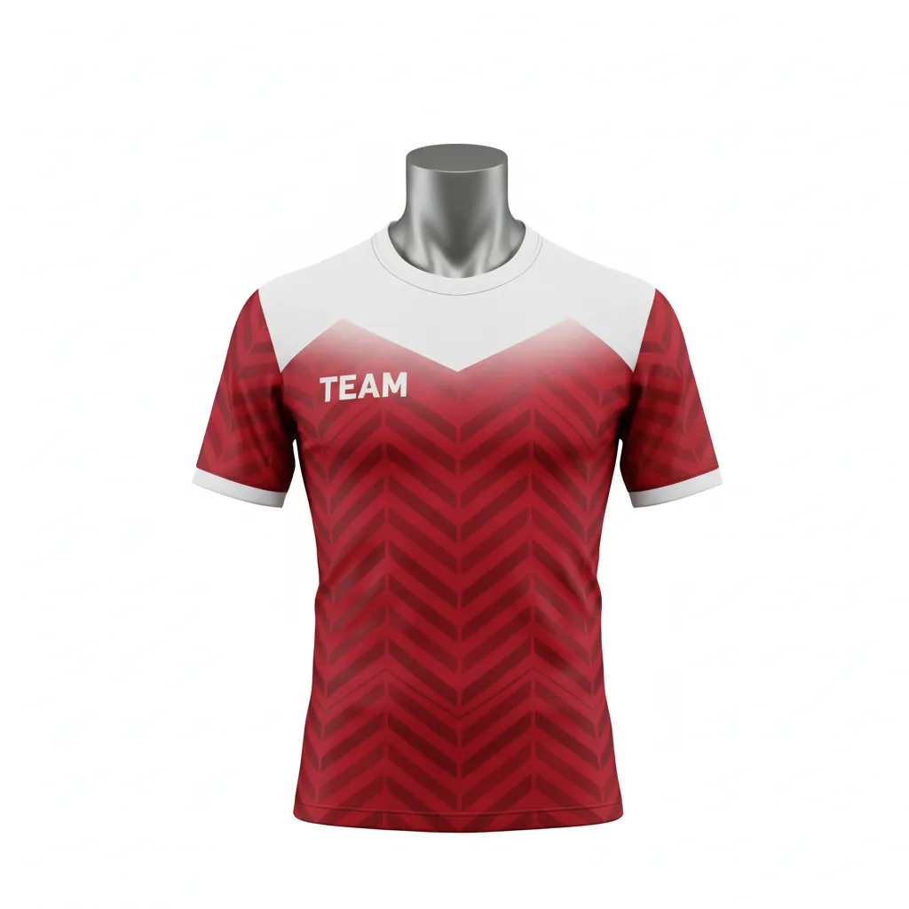 Custom Flag Football Compression Jersey - White - Crimson Chevron - Front View - Kinexa Sportswear