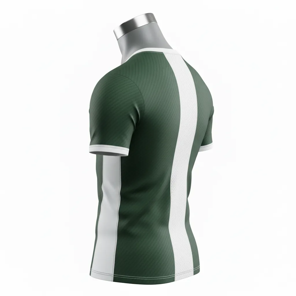 Custom Flag Football Compression Jersey - Green, White - Dark Carbon - Back View - Kinexa Sportswear