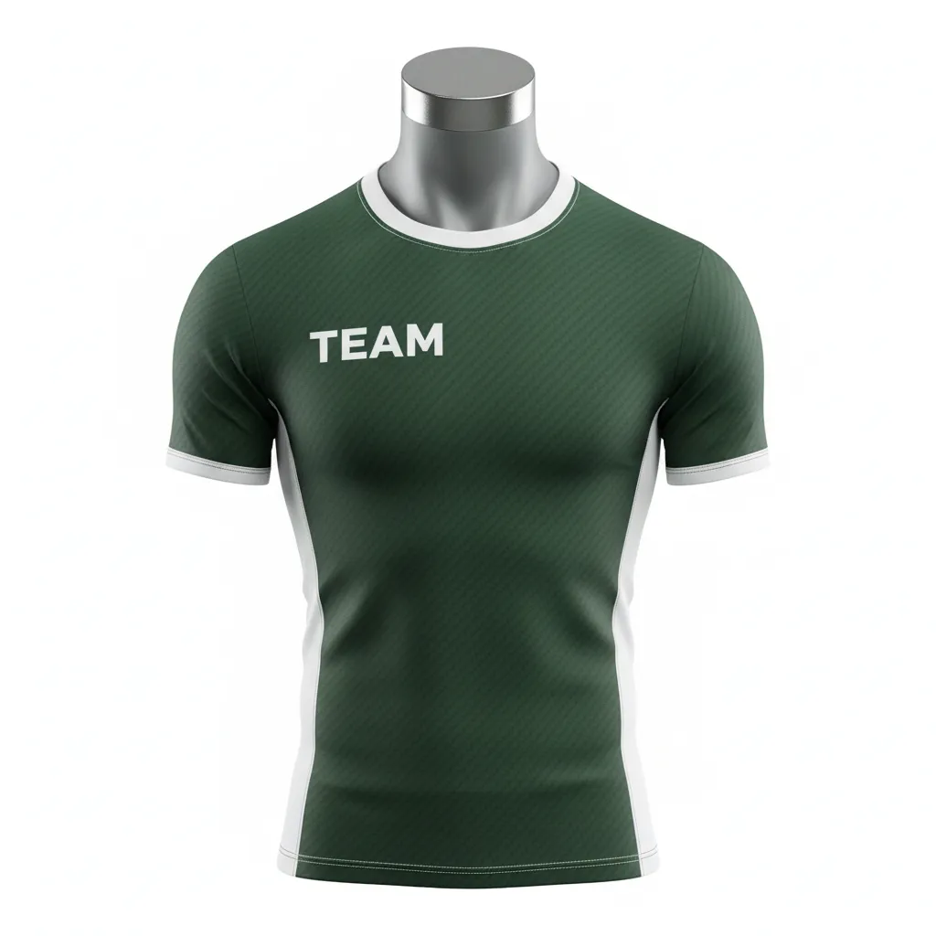 Custom Flag Football Compression Jersey - Green, White - Dark Carbon - Front View - Kinexa Sportswear