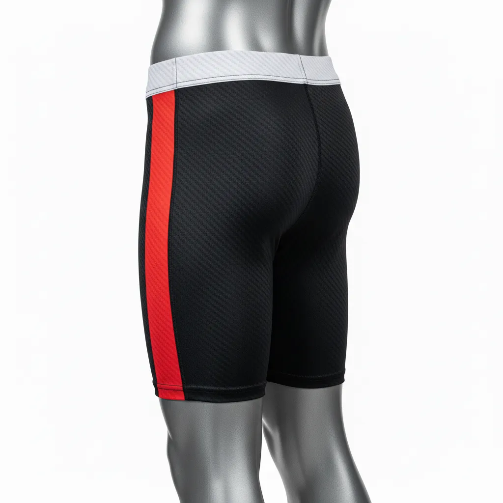 Custom Flag Football Flag Football Compression Shorts - Black, Red - Carbon - Back View - Kinexa Sportswear