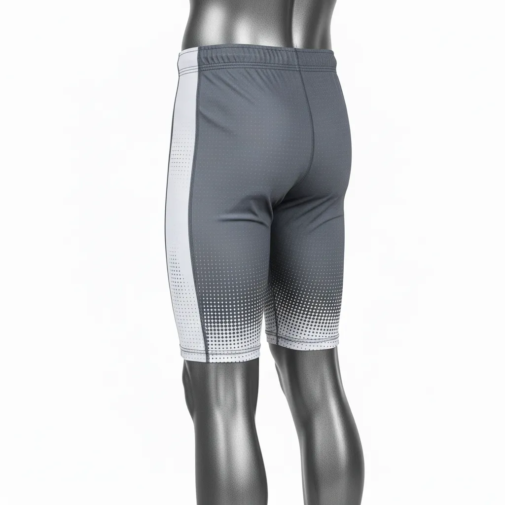 Custom Flag Football Flag Football Compression Shorts - White - Charcoal Dot Matrix - Back View - Kinexa Sportswear