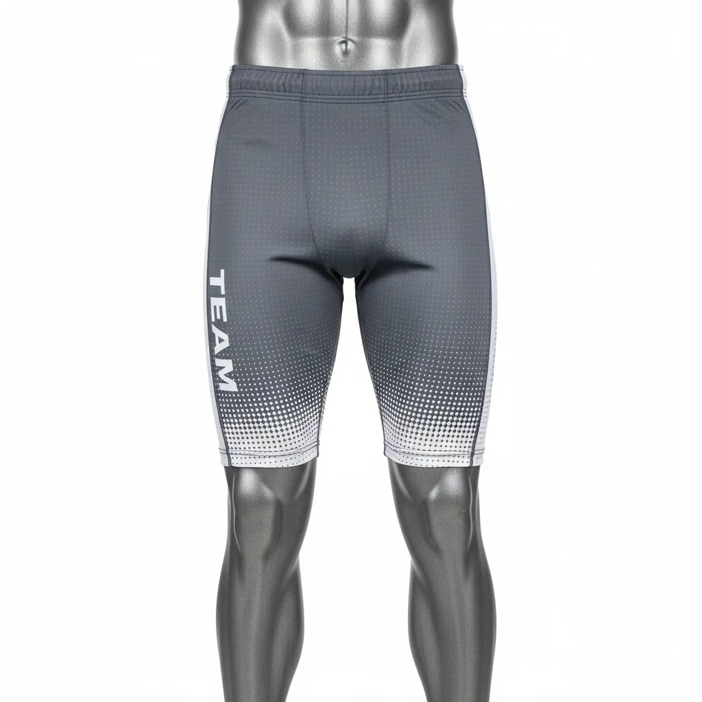 Custom Flag Football Flag Football Compression Shorts - White - Charcoal Dot Matrix - Front View - Kinexa Sportswear