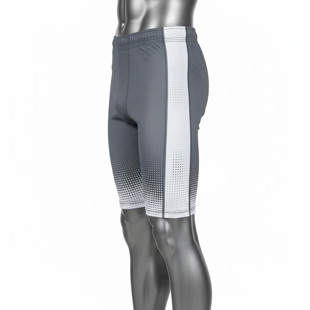 Custom Flag Football Flag Football Compression Shorts - White - Charcoal Dot Matrix - Side View - Kinexa Sportswear