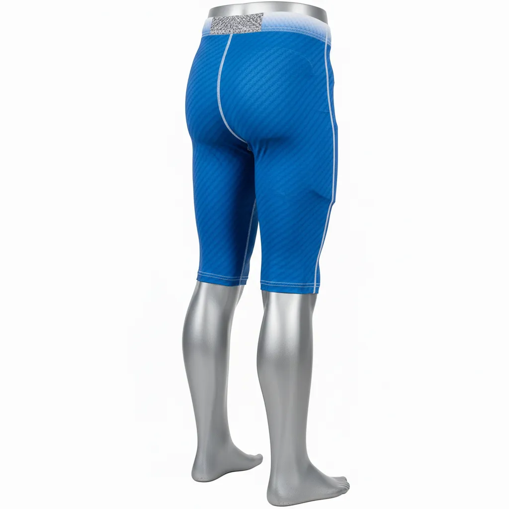 Custom Flag Football Flag Football Compression Shorts - Blue, White - Columbia Carbon - Back View - Kinexa Sportswear
