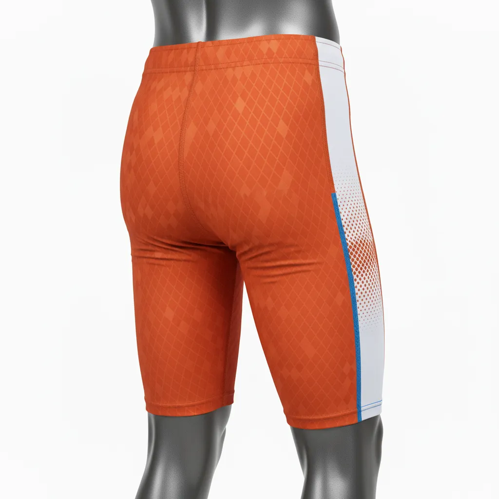 Custom Flag Football Flag Football Compression Shorts - White - Copper Chevron - Back View - Kinexa Sportswear