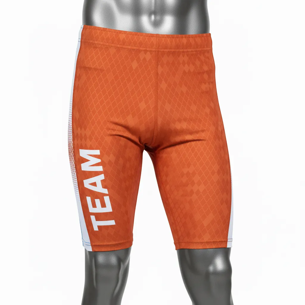 Custom Flag Football Flag Football Compression Shorts - White - Copper Chevron - Front View - Kinexa Sportswear