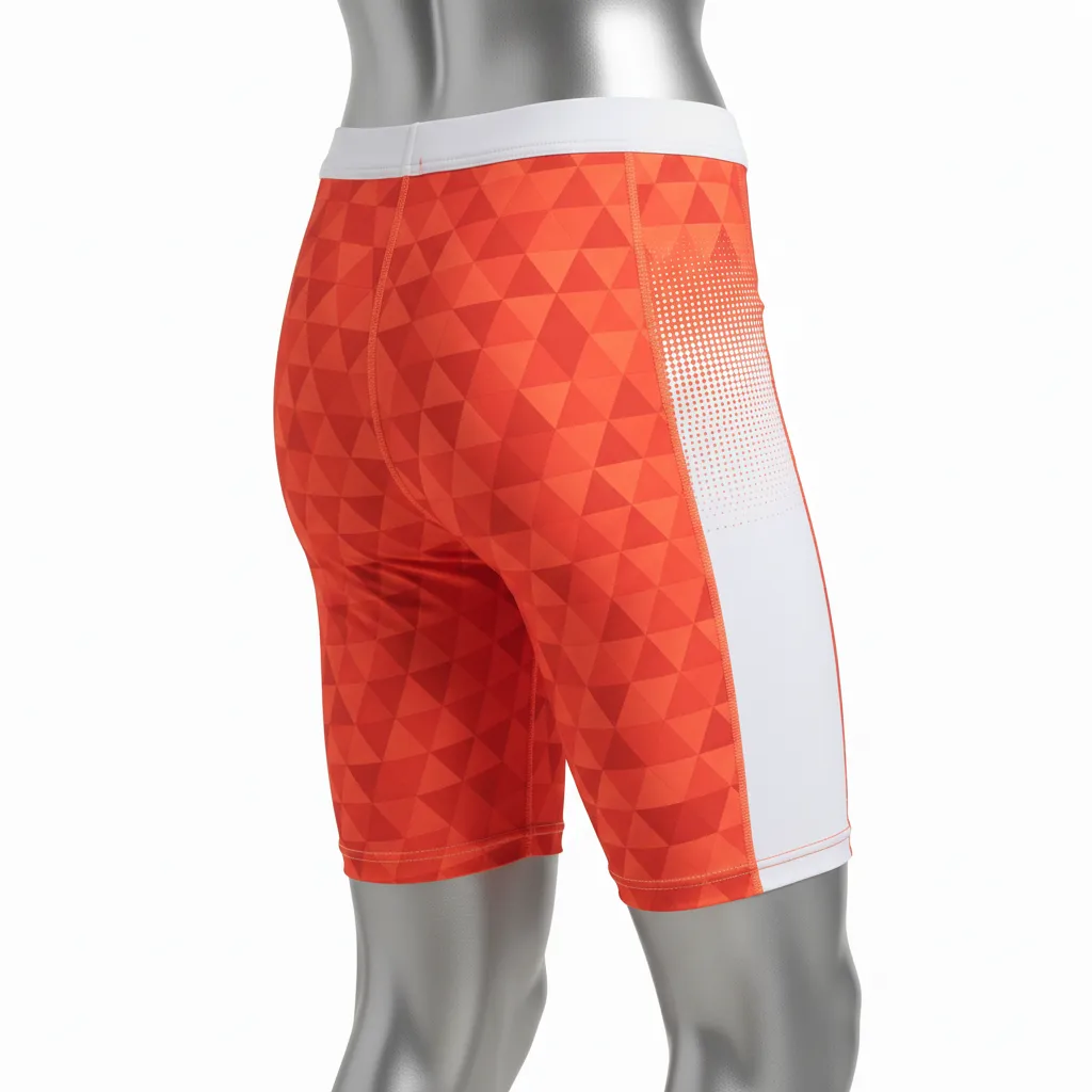 Custom Flag Football Flag Football Compression Shorts - White - Coral Triangle - Back View - Kinexa Sportswear