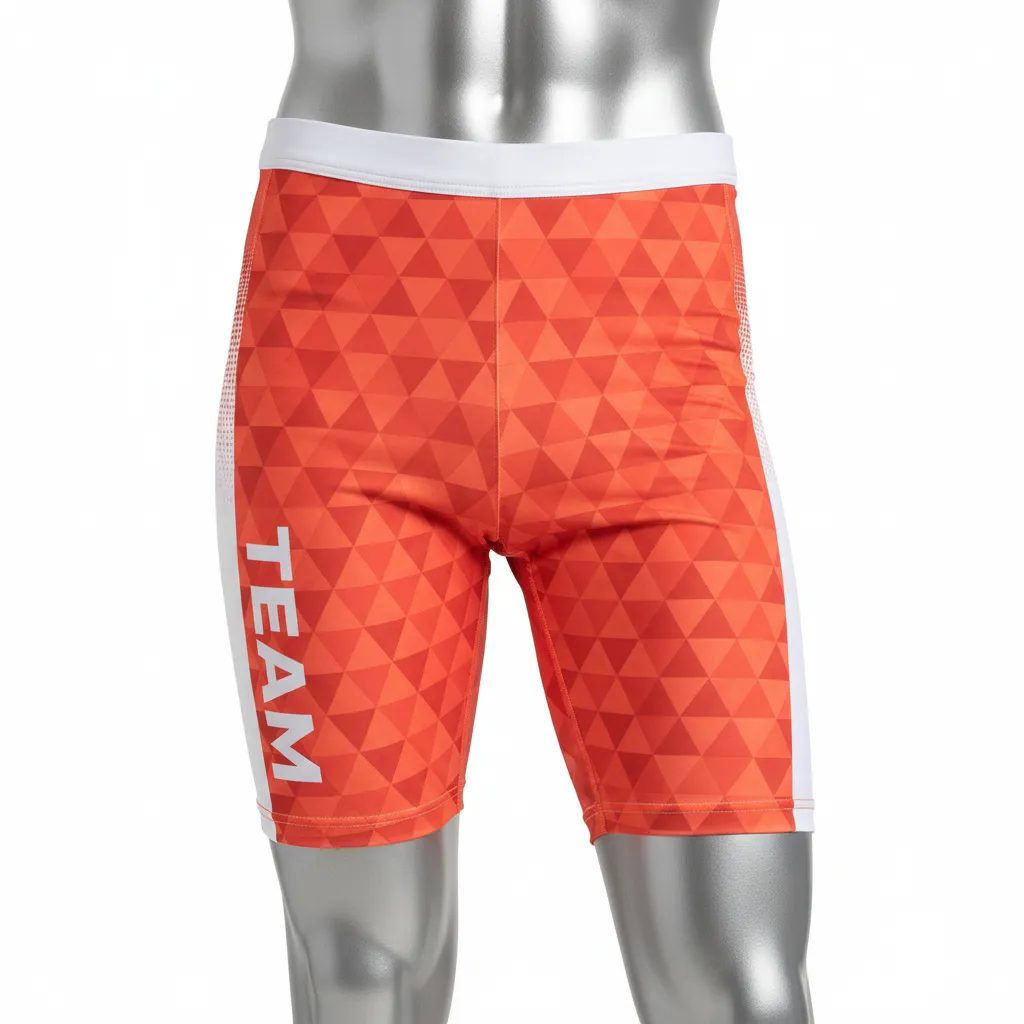 Custom Flag Football Flag Football Compression Shorts - White - Coral Triangle - Front View - Kinexa Sportswear