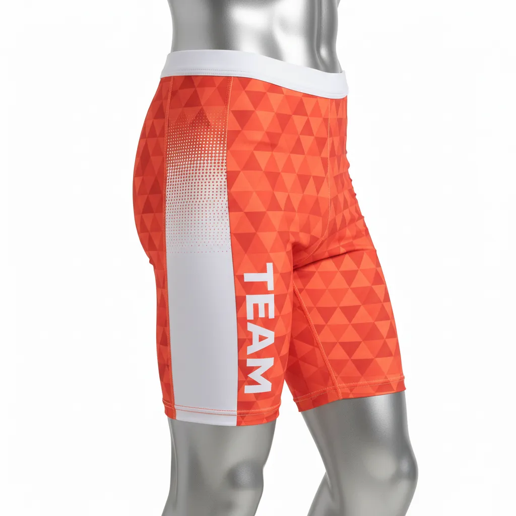Custom Flag Football Flag Football Compression Shorts - White - Coral Triangle - Side View - Kinexa Sportswear