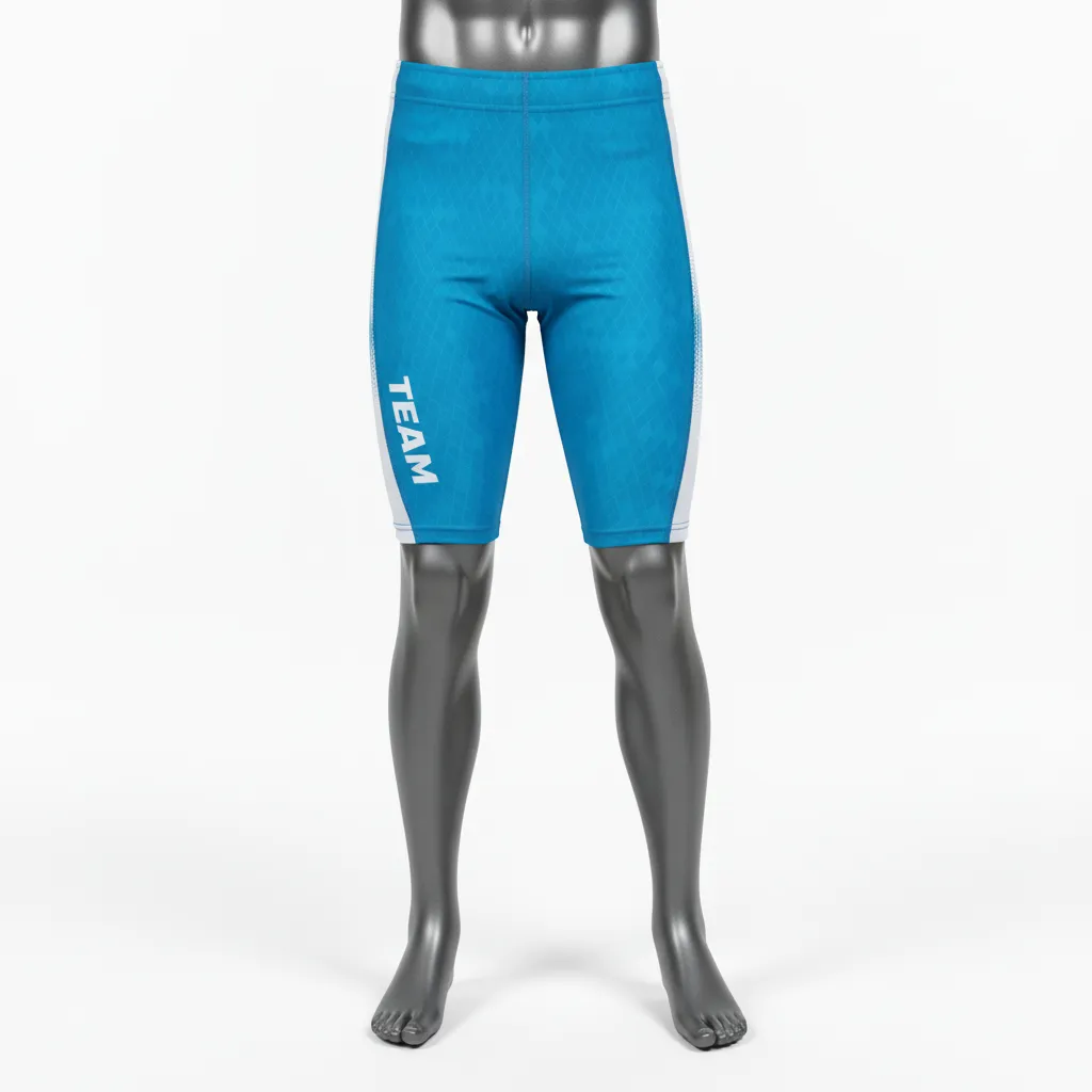 Custom Flag Football Flag Football Compression Shorts - White - Cyan Honeycomb - Front View - Kinexa Sportswear