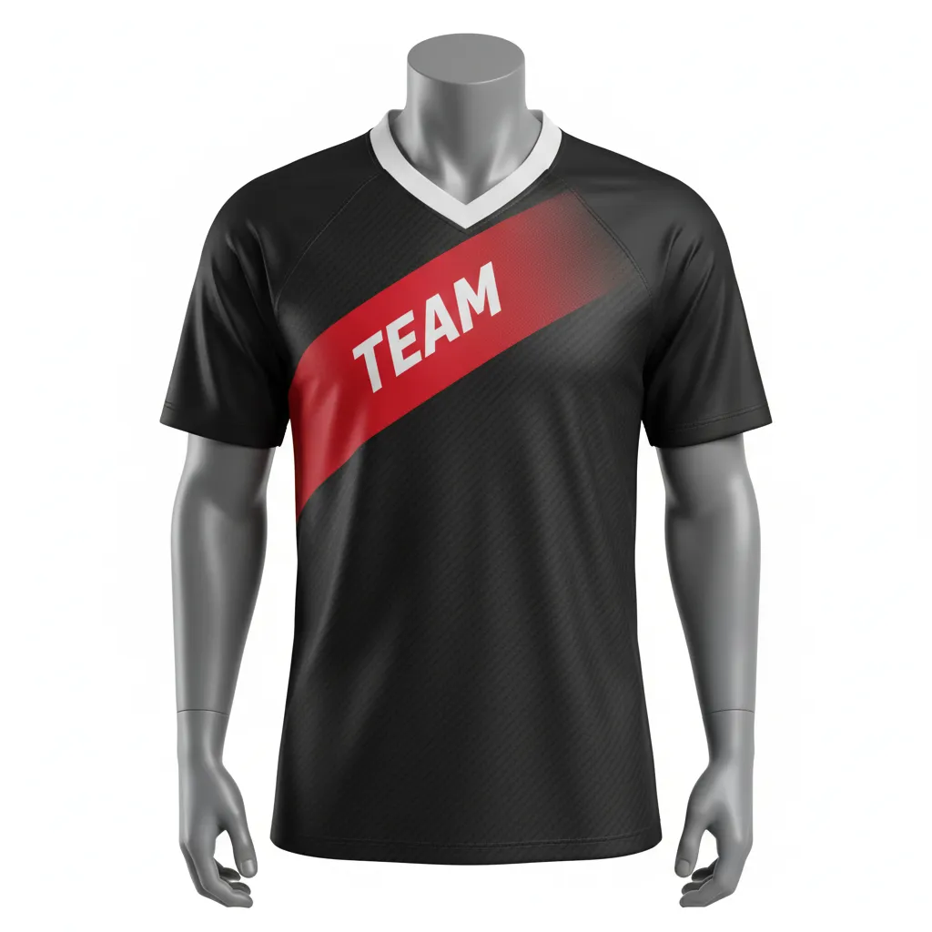 Custom Flag Football Flag Football Jersey - Black, Red - Performance Carbon - Front View - Kinexa Sportswear