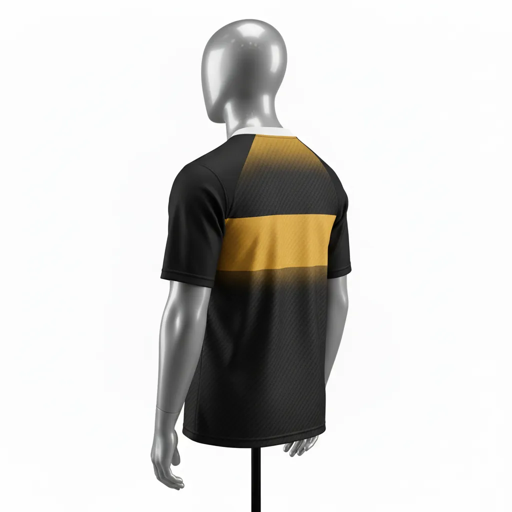 Custom Flag Football Flag Football Jersey - Black, Gold - Performance Vegas Carbon - Back View - Kinexa Sportswear