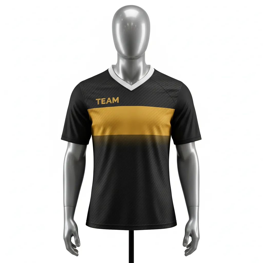 Custom Flag Football Flag Football Jersey - Black, Gold - Performance Vegas Carbon - Front View - Kinexa Sportswear