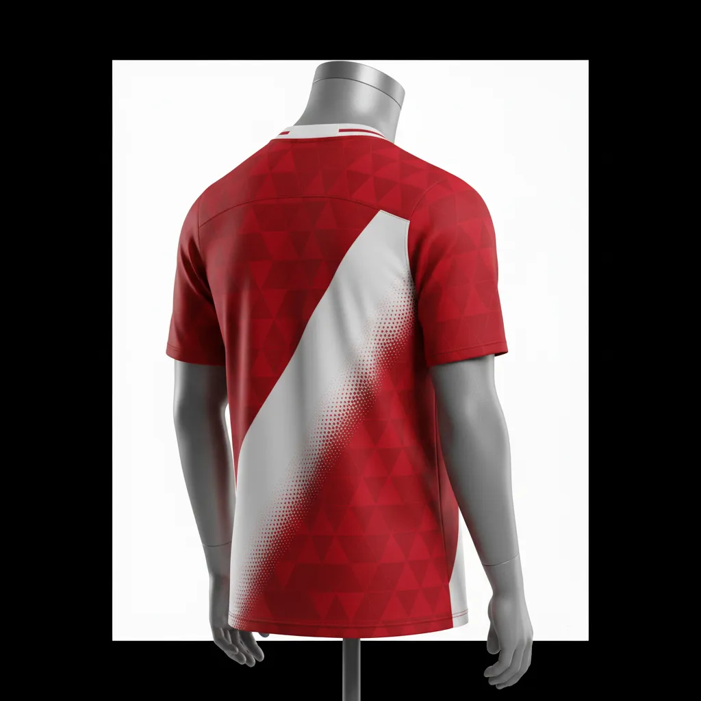 Custom Flag Football Flag Football Jersey - White - Performance Cardinal Triangle - Back View - Kinexa Sportswear