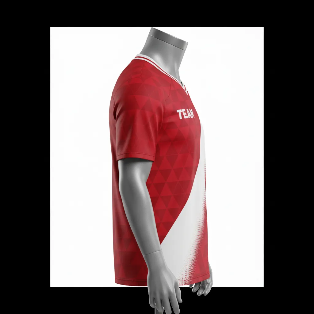 Custom Flag Football Flag Football Jersey - White - Performance Cardinal Triangle - Side View - Kinexa Sportswear
