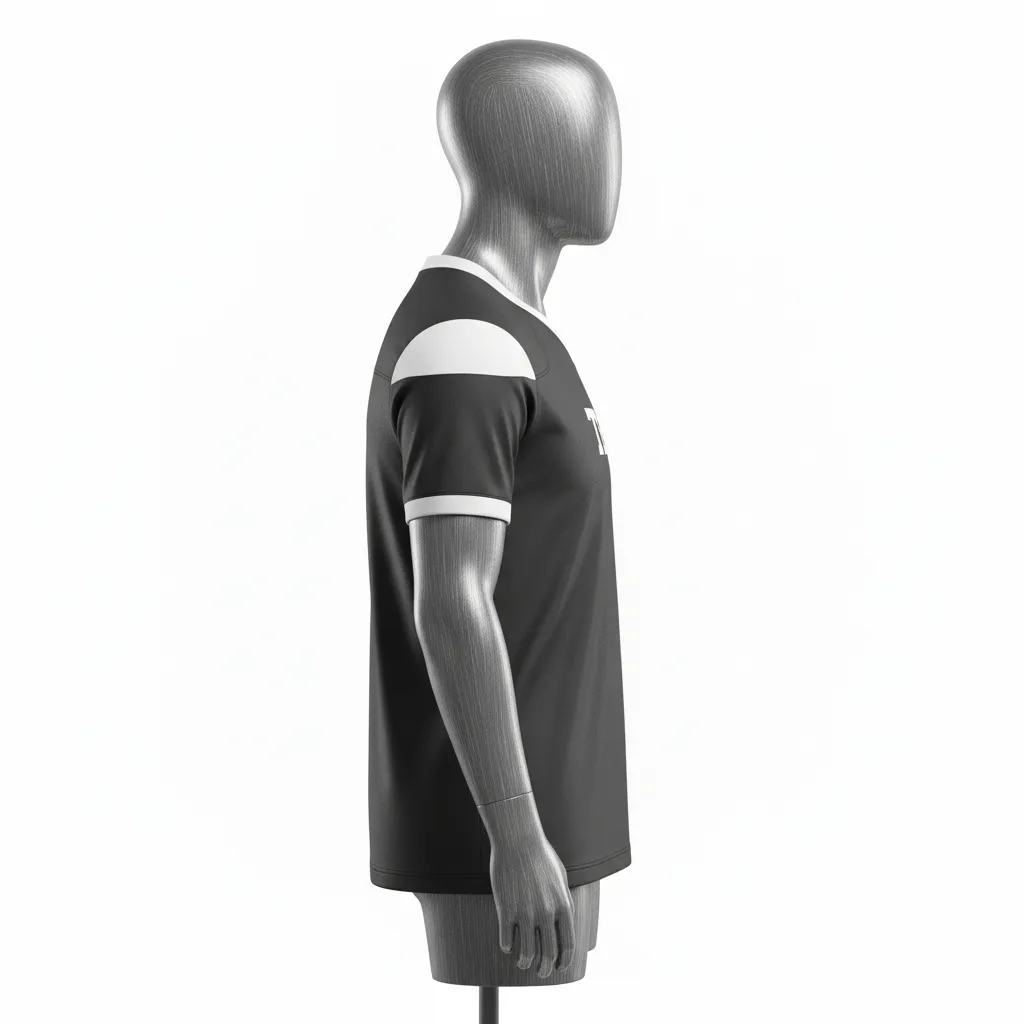 Custom Flag Football Flag Football Jersey - White - Performance Charcoal Brushed Metal - Side View - Kinexa Sportswear