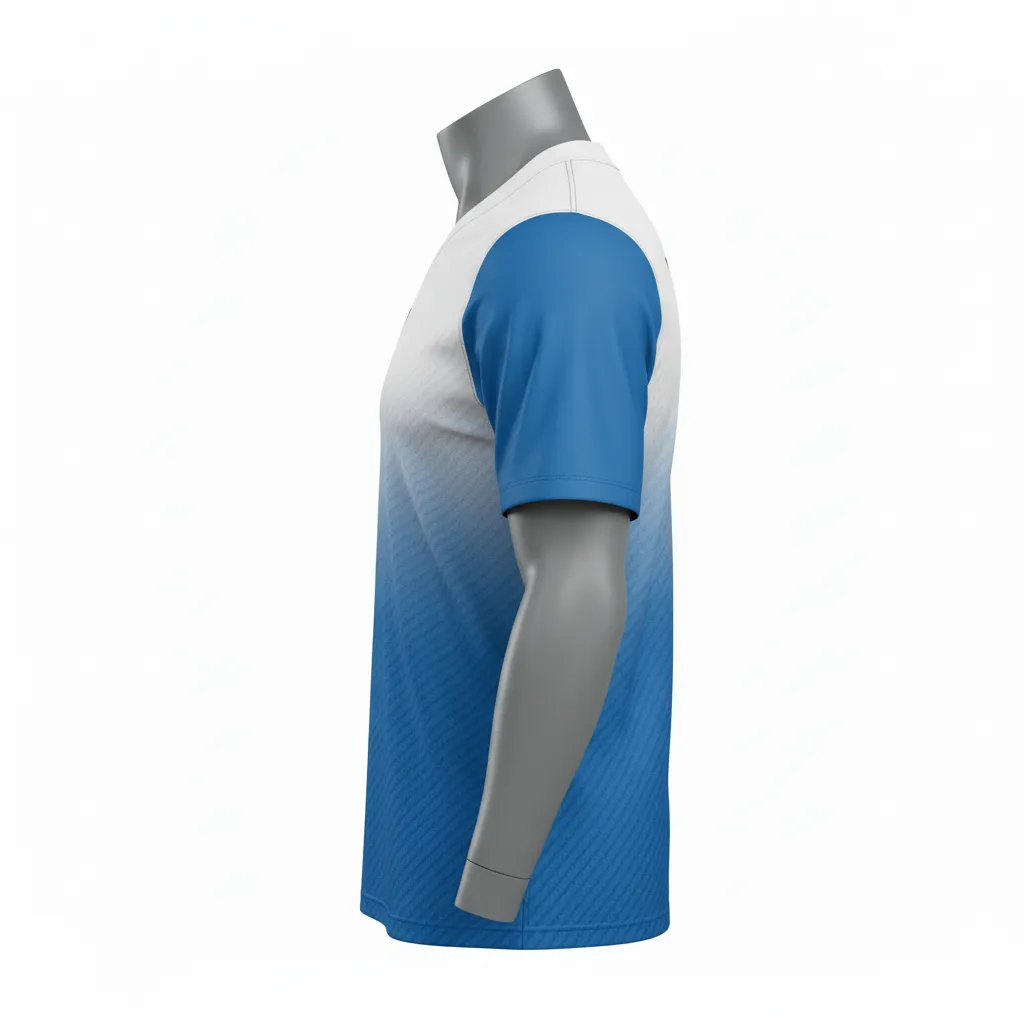 Custom Flag Football Flag Football Jersey - Blue, White - Performance Columbia Carbon - Side View - Kinexa Sportswear
