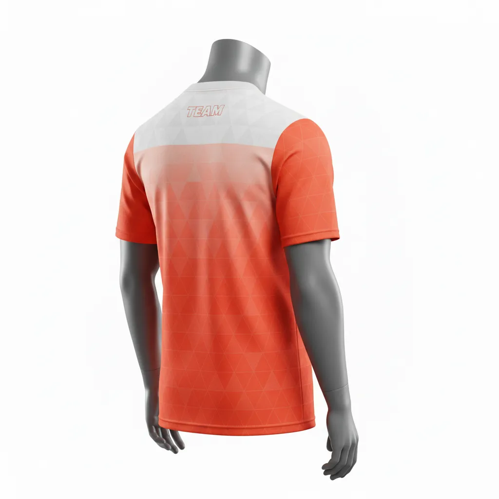 Custom Flag Football Flag Football Jersey - White - Performance Coral Triangle - Back View - Kinexa Sportswear