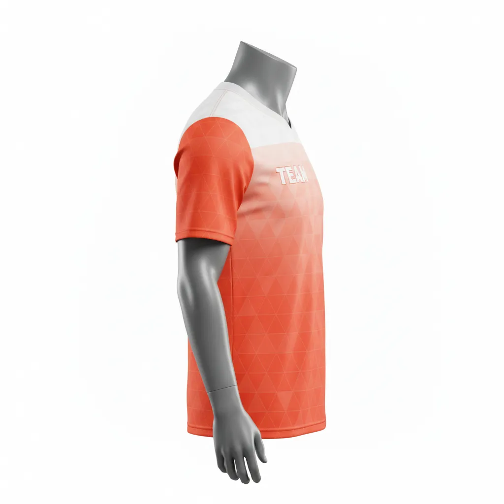 Custom Flag Football Flag Football Jersey - White - Performance Coral Triangle - Side View - Kinexa Sportswear