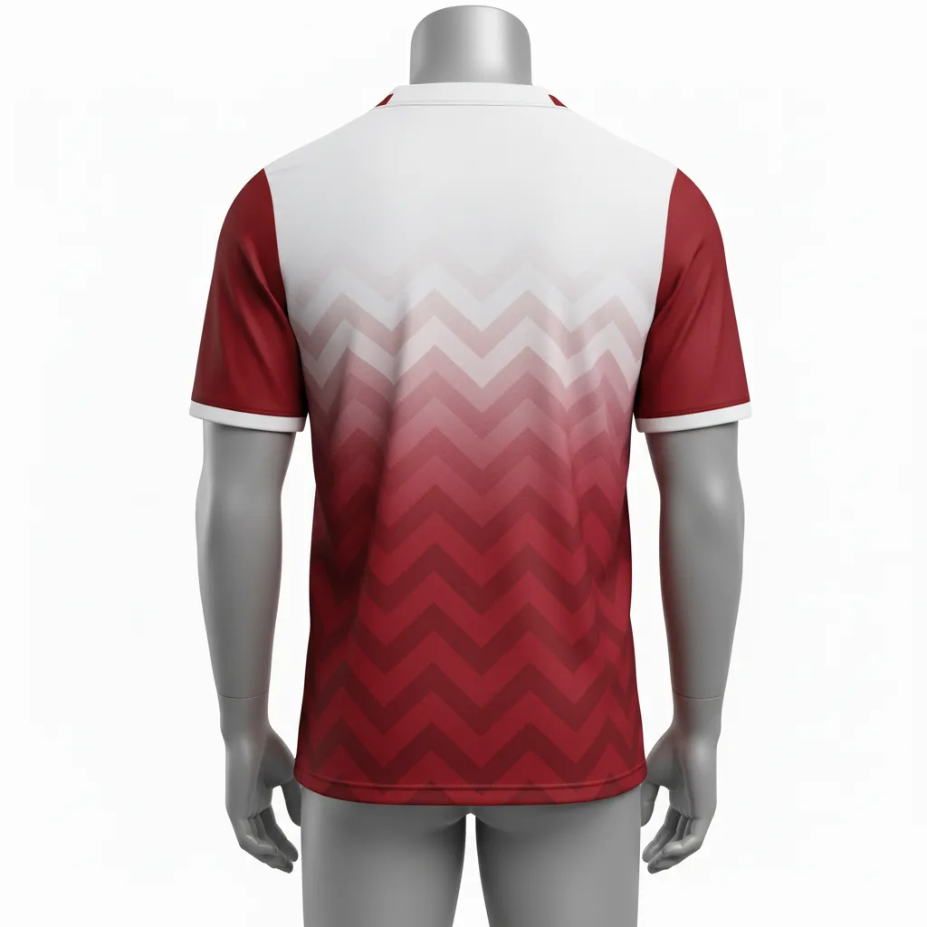 Custom Flag Football Flag Football Jersey - White - Performance Crimson Chevron - Back View - Kinexa Sportswear