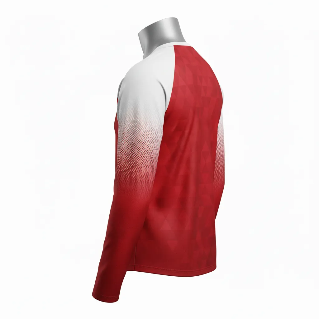 Custom Flag Football Flag Football Long Sleeve Training Shirt - White - Longsleeve Cardinal Triangle - Back View - Kinexa Sportswear