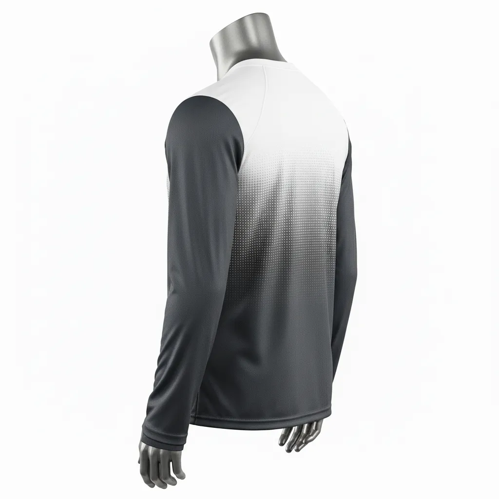 Custom Flag Football Flag Football Long Sleeve Training Shirt - White - Longsleeve Charcoal Dot Matrix - Back View - Kinexa Sportswear