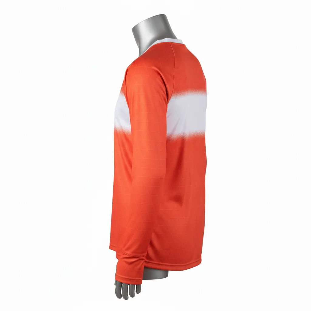 Custom Flag Football Flag Football Long Sleeve Training Shirt - White - Longsleeve Coral Triangle - Back View - Kinexa Sportswear