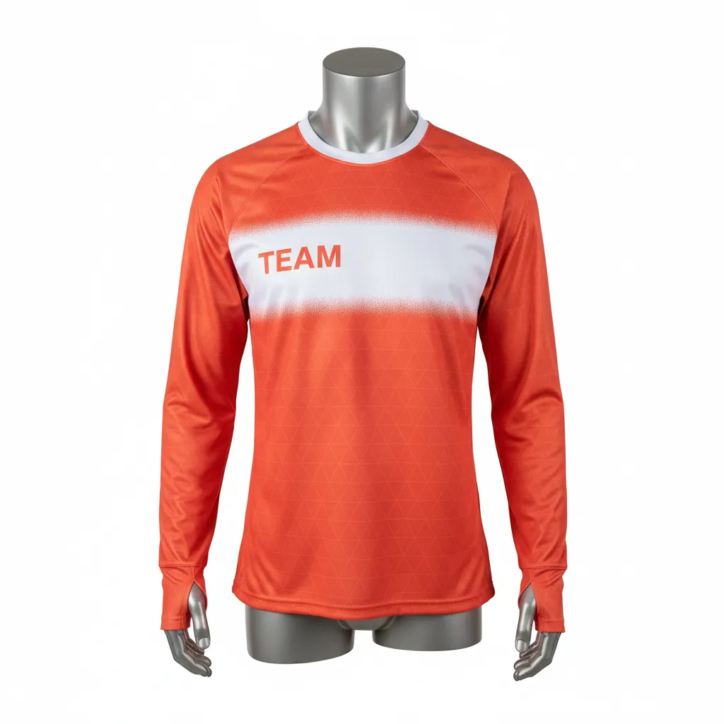 Custom Flag Football Flag Football Long Sleeve Training Shirt - White - Longsleeve Coral Triangle - Front View - Kinexa Sportswear
