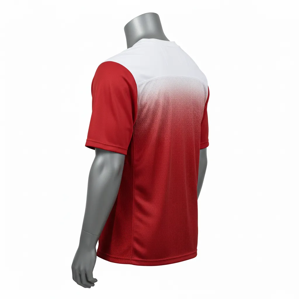 Custom Flag Football Flag Football Practice Jersey - White - Athletic Cardinal Hexagon Yoke - Back View - Kinexa Sportswear