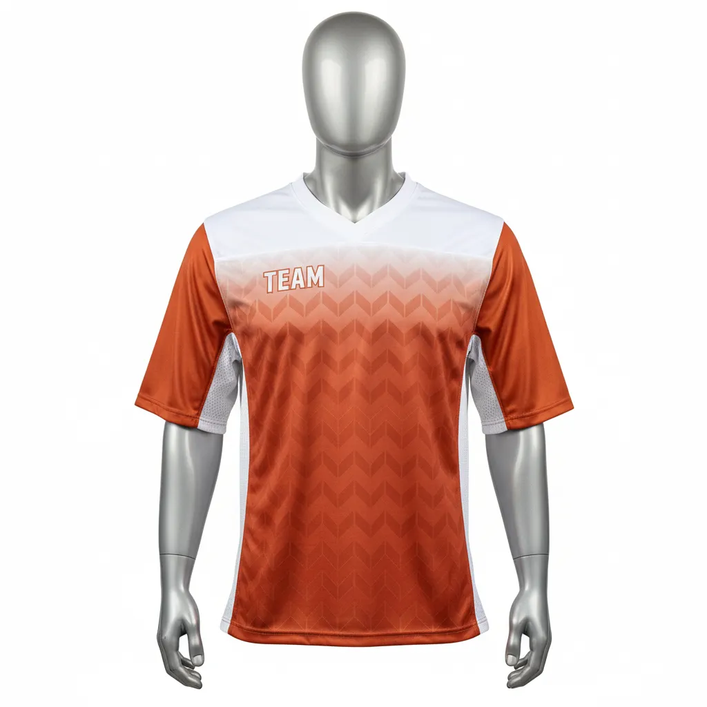 Custom Flag Football Flag Football Practice Jersey - White - Athletic Copper Chevron Yoke - Front View - Kinexa Sportswear