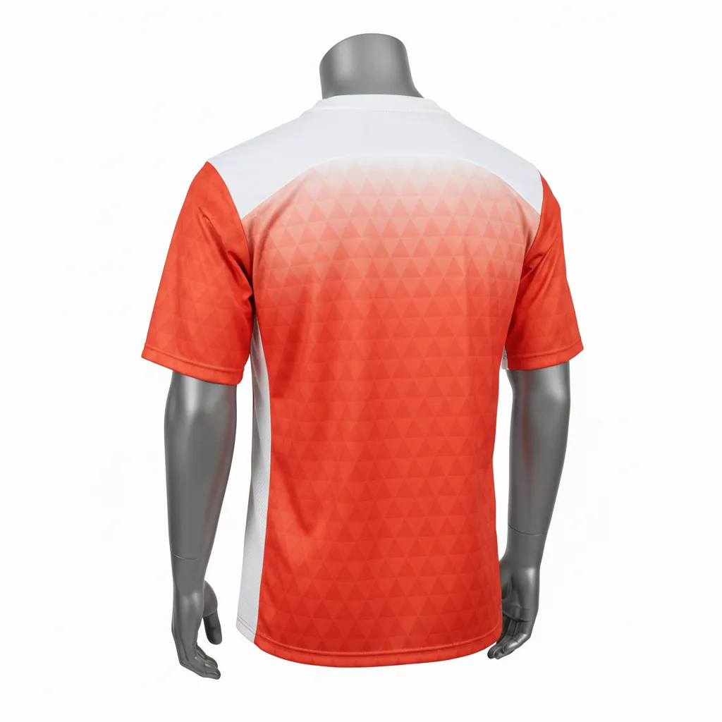 Custom Flag Football Flag Football Practice Jersey - White - Athletic Coral Triangle Yoke - Back View - Kinexa Sportswear