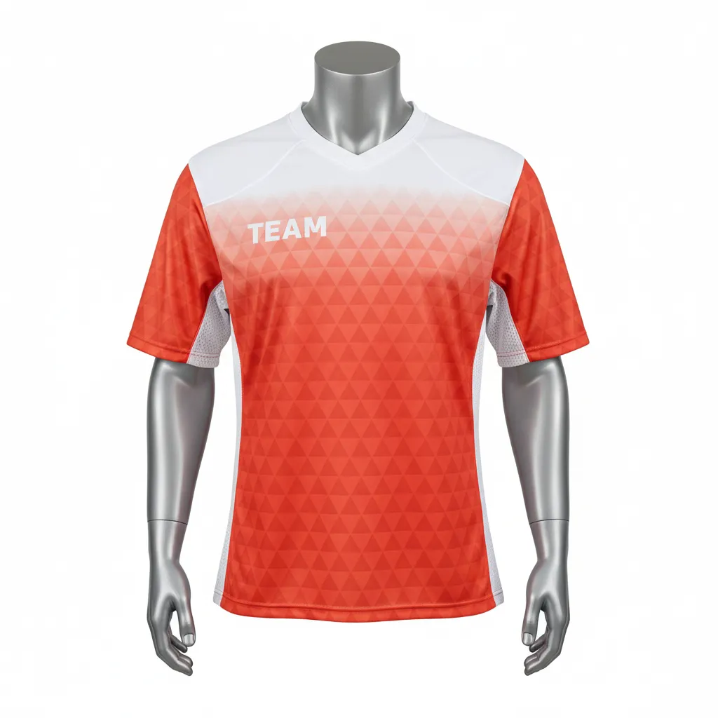 Custom Flag Football Flag Football Practice Jersey - White - Athletic Coral Triangle Yoke - Front View - Kinexa Sportswear