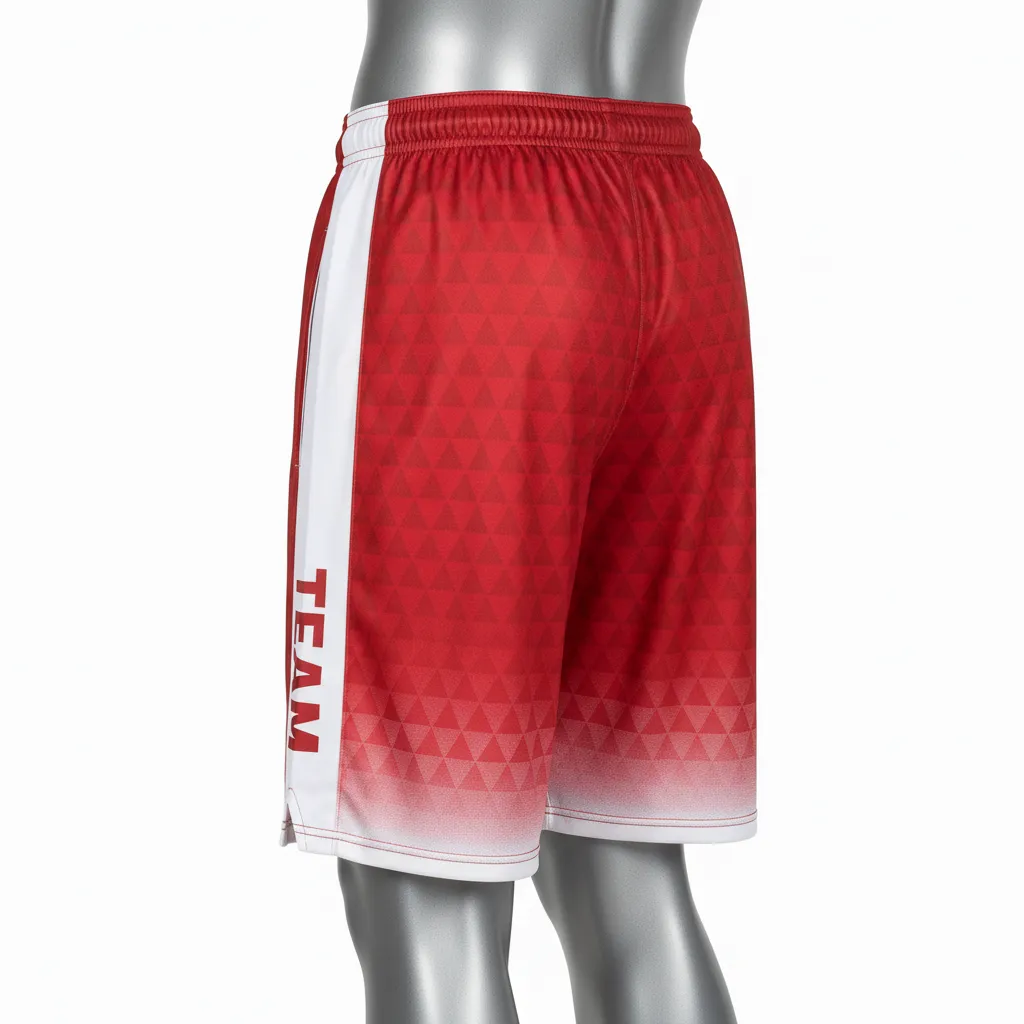 Custom Flag Football Flag Football Shorts - White - Cardinal Triangle - Back View - Kinexa Sportswear