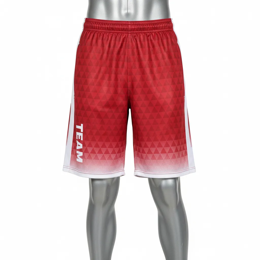 Custom Flag Football Flag Football Shorts - White - Cardinal Triangle - Front View - Kinexa Sportswear