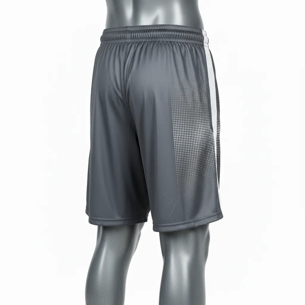 Custom Flag Football Flag Football Shorts - White - Charcoal Dot Matrix - Back View - Kinexa Sportswear
